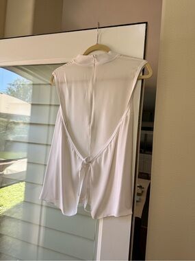 Vince White Sleeveless Back-Tie Camisole